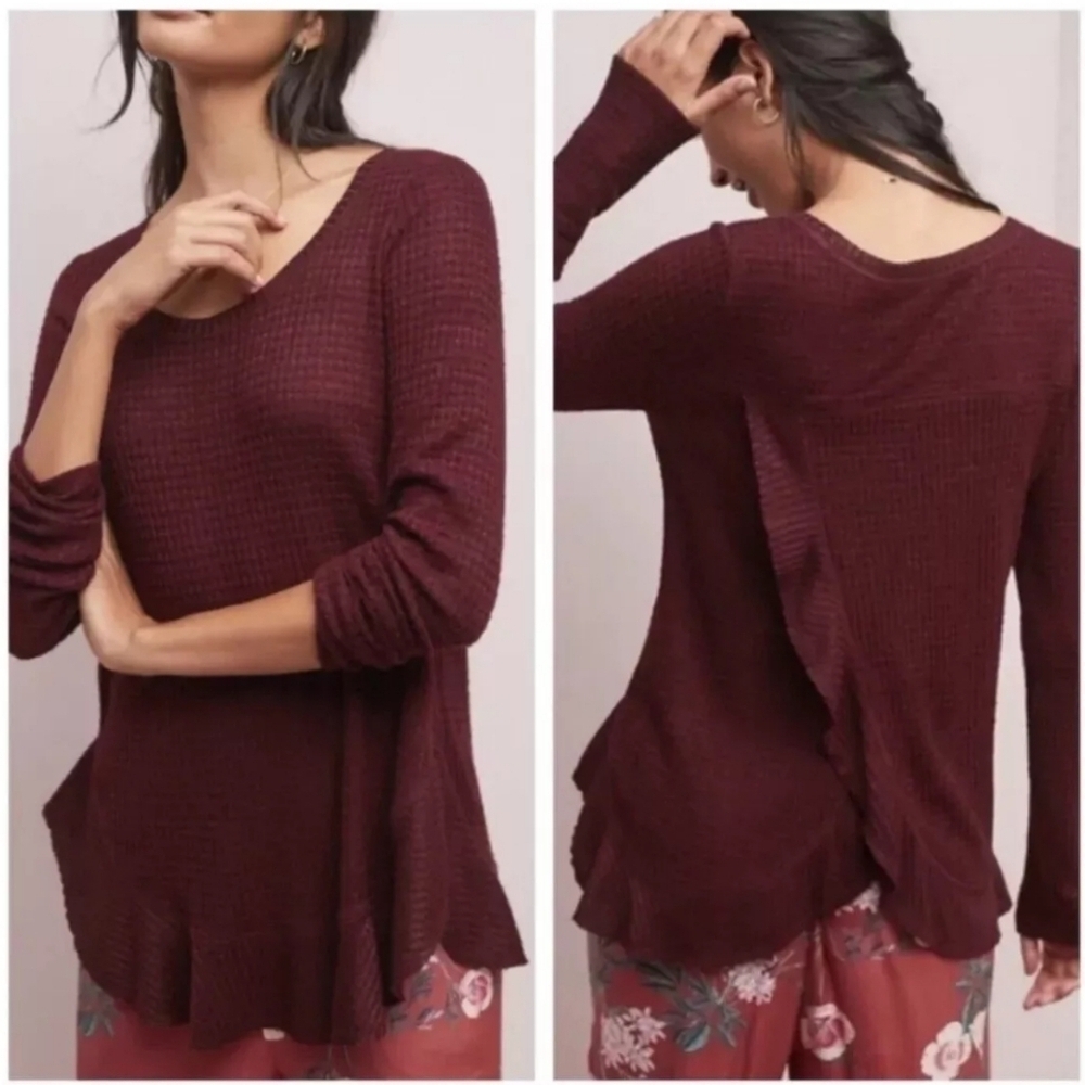 Saturday Sunday Anthropologie Wendy Waffle Knit Top